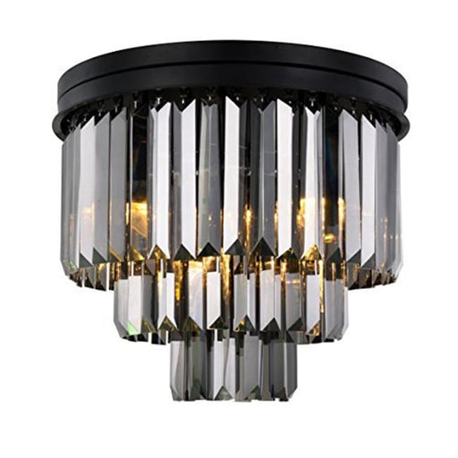 Urban Classic 1231F20MB-SS-RC Sydney 9 Light Flush Mount Royal Cut Crystals - Matte Black