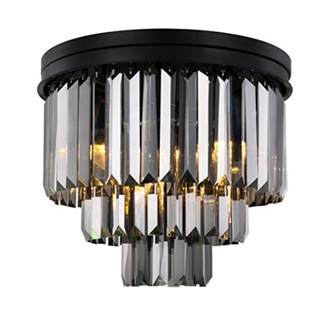 Urban Classic 1231F20MB-SS-RC Sydney 9 Light Flush Mount Royal Cut Crystals - Matte Black