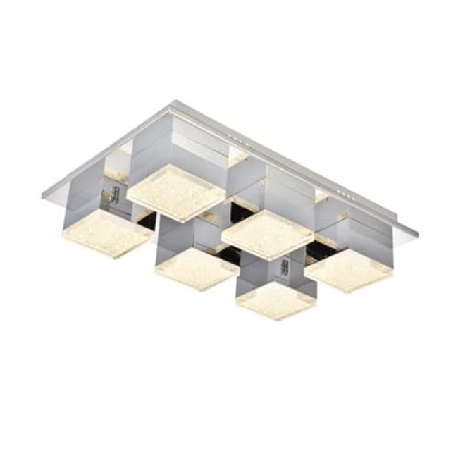 Elegant Lighting 5100F6C Glasgow 6 Light Flush mount&#44; Chrome