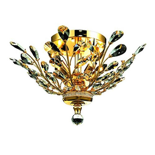 Elegant Lighting V2011F20G-EC Orchid 4 Light Flush Mount&#44; Elegant Cut Crystals - Gold
