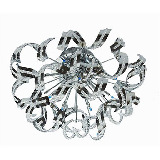 Elegant Lighting V2068F21C-EC Tiffany 12 Light Flush Mount&#44; Elegant Cut Crystals - Chrome