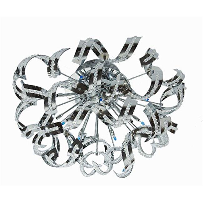 Elegant Lighting V2068F21C-EC Tiffany 12 Light Flush Mount&#44; Elegant Cut Crystals - Chrome
