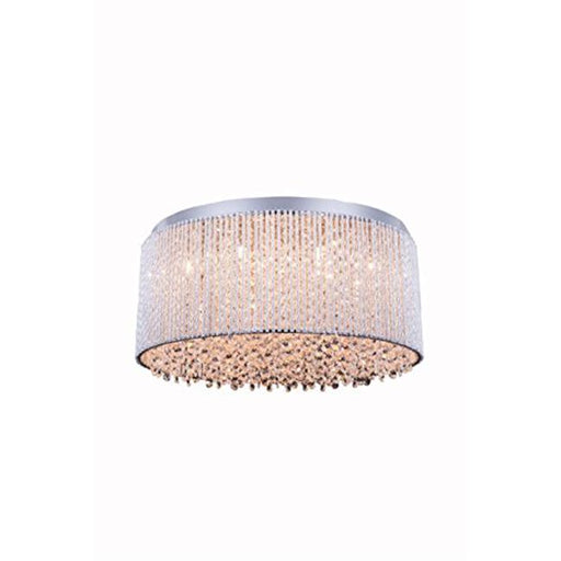 Elegant Lighting V2092F20C-RC Influx 12 Light Flush Mount&#44; Royal Cut Crystals - Chrome