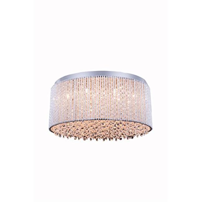 Elegant Lighting V2092F20C-RC Influx 12 Light Flush Mount&#44; Royal Cut Crystals - Chrome
