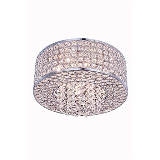 Elegant Lighting V2914F12C-RC Amelie 4 Light Flush Mount&#44; Royal Cut Crystals - Chrome