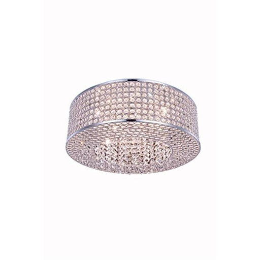 Elegant Lighting V2914F20C-RC Amelie 8 Light Flush Mount&#44; Royal Cut Crystals - Chrome