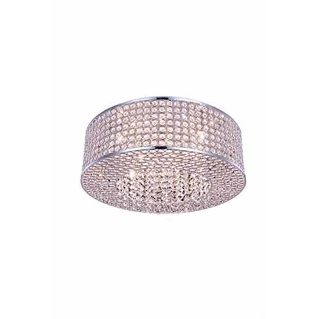 Elegant Lighting V2914F20C-RC Amelie 8 Light Flush Mount&#44; Royal Cut Crystals - Chrome