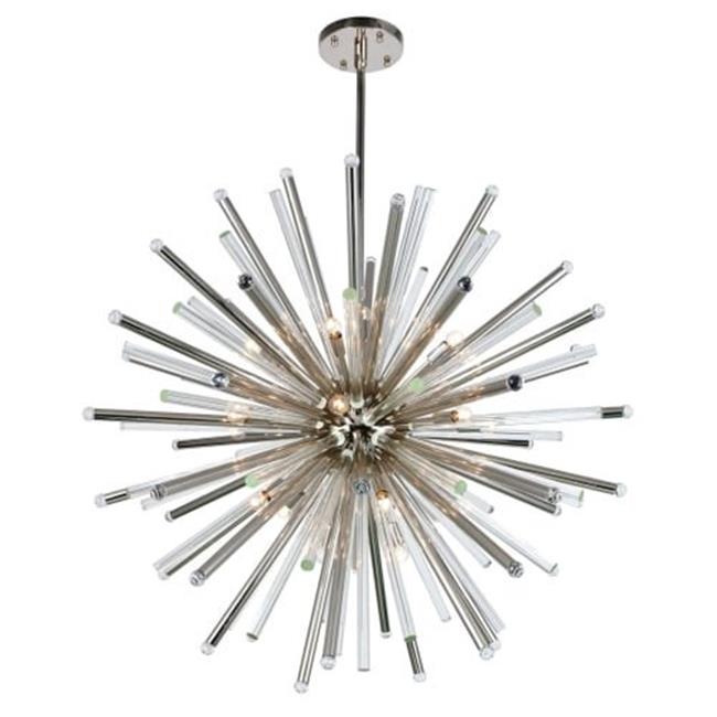 Elegant Lighting V9800F12C-EC Corona 4 Light Flush Mount&#44; Elegant Cut Crystals - Chrome