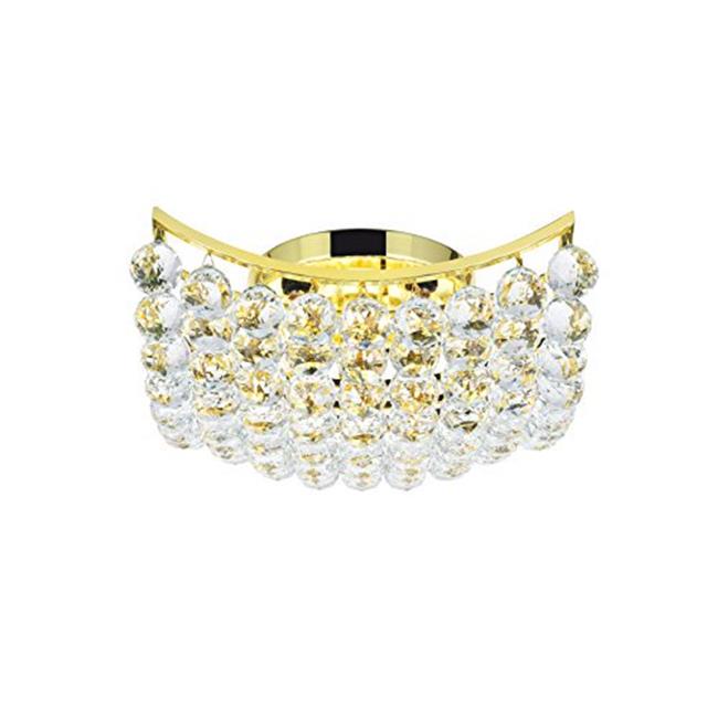 Elegant Lighting V9800F14G-EC Corona 4 Light Flush Mount&#44; Elegant Cut Crystals - Gold