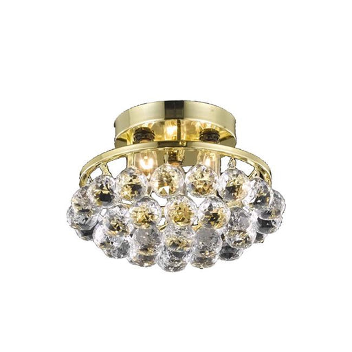 Elegant Lighting V9805F10G-RC Corona 3 Light Flush Mount&#44; Royal Cut Crystals - Chrome