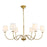 Living District LD6103D37BR Eclipse 6 Light Brass & White Shade Chandelier