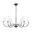 Living District LD6103D37BK Eclipse 6 Light Black & White Shade Chandelier