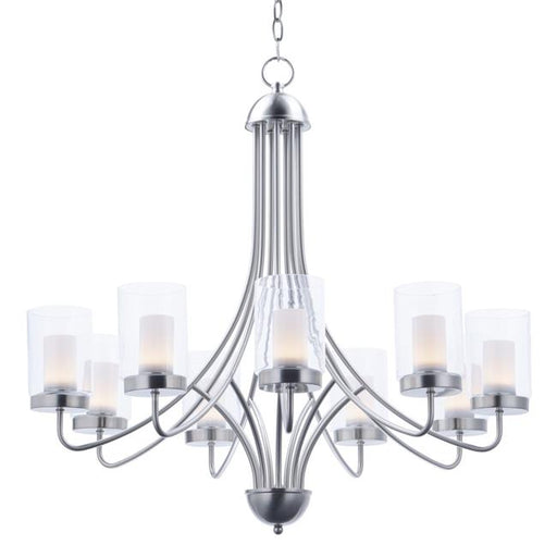 Maxim 30267CLFTSN Mod 9-Light Chandelier&#44; Satin Nickel