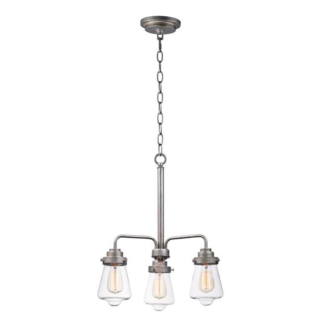 Maxim 11334CLWZ 21 in. Cape Cod Three-Light Chandelier Ceiling Light&#44; Weathered Zinc