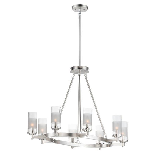Maxim 26328CLFTSN 24 in. Crescendo Eight-Light Oval Chandelier Ceiling Light&#44; Satin Nickel