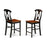 Kenley Counter Height Stools with Wood Seat in Black & Cherry Finish - Set of 2