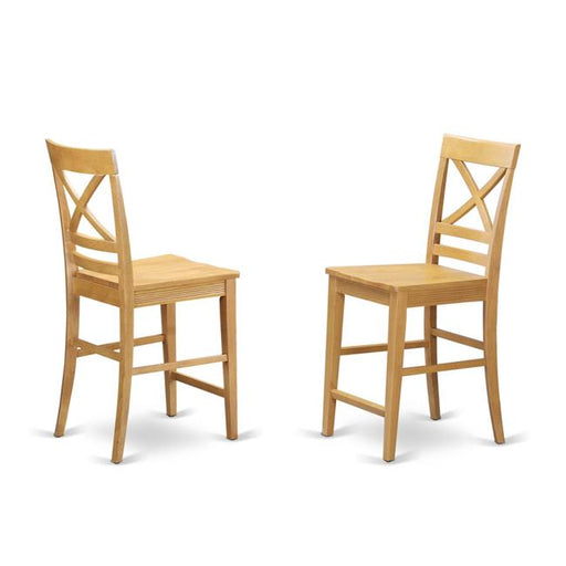 Quincy Counter Height Stools with X-Back in Oak Finish - Set of 2