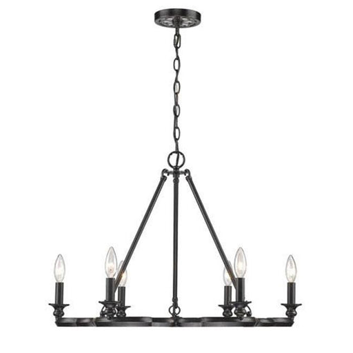 Golden Lighting 5926-6 ABZ Smithsonian Saxon 6 Light Chandelier&#44; Aged Bronze