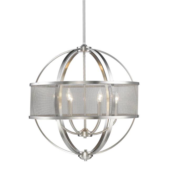 Golden Lighting 3167-6 PW Colson PW 6 Light Chandelier&#44; Pewter