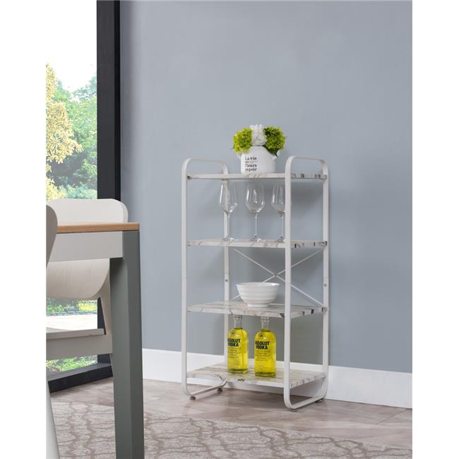 Inroom Furniture Designs BK1740 Bakers Rack - White&#44; 38 x 19 x 13 in.