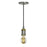 Jesco Lighting KIT-PD465GPBR-A19VS180 Envisage VI 1-Light LED Mini Pendant in Graphite with Brass Accent