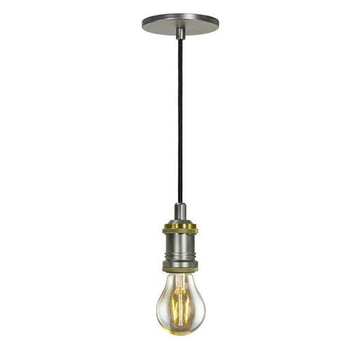 Jesco Lighting KIT-PD465GPBR-A19VS180 Envisage VI 1-Light LED Mini Pendant in Graphite with Brass Accent