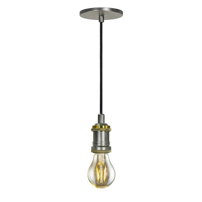 Jesco Lighting KIT-PD465GPBR-A19VS180 Envisage VI 1-Light LED Mini Pendant in Graphite with Brass Accent