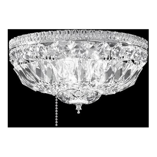 James R. Moder 40622BZ22 Gallery Flush Mount - Fan Kit Version&#44; Bronze & Imperial Clear Crystal