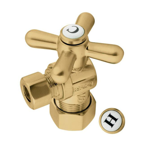 Kingston Brass CC53307X Vintage 5/8&quot; X 3/8&quot; OD Comp Angle Stop with Handle  Brushed Brass