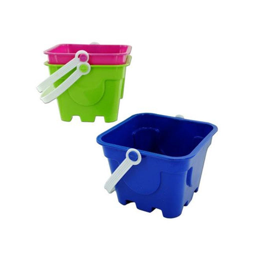 Kole Imports HB824-48 4.5 x 5.75 x 4.5 in. Square Mold Beach Pail - Pack of 48