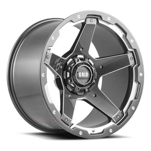 Grid Wheels 621237D28 20 x 10 in. Gloss Graphite Milled & Chrome Gd06-20100237D-208