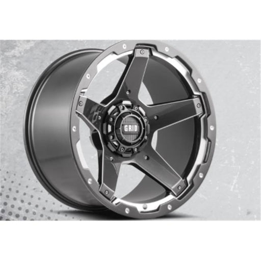 Grid Wheels GRW-42952G187 20 x 9 in. Graphite & Milled with Chrome Inserts Wheel