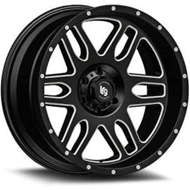 621036924N 20 x 10 in. 6 x 135 mm 4.5 in. Matte Black & Milled Wheels&#44; Large