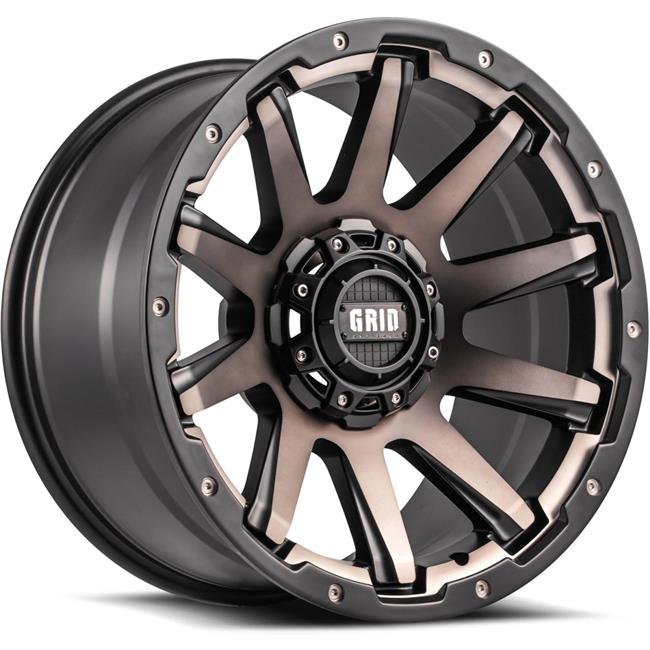 Grid 52952D187 GD05-20090052D-187 20 x 9 in. Matte Black Wheel with Machined Spoke Faces