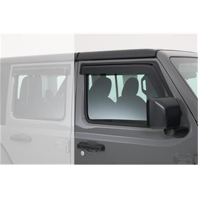 GT Styling G49-80644X 2 Piece Front Rain Guard - Carbon Fiber