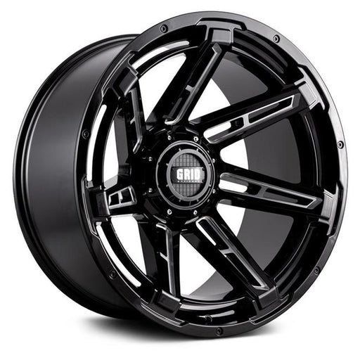 Grid Wheels B2188M224 20 x 10 in. GD12 Gloss Black with Milled Accents Wheel