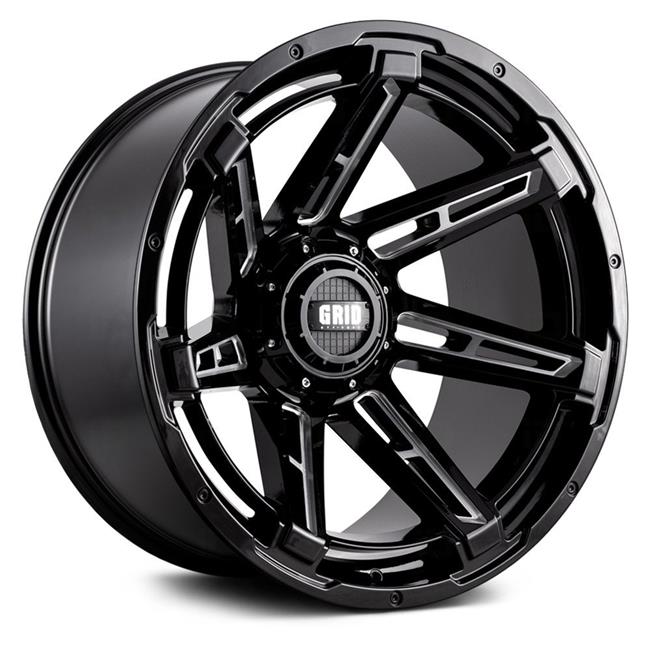 Grid Wheels B2188M224 20 x 10 in. GD12 Gloss Black with Milled Accents Wheel