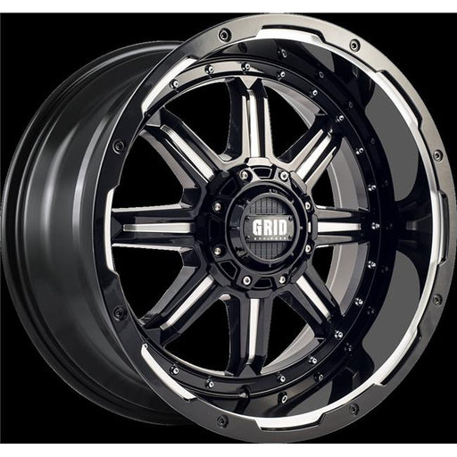 Grid Wheels B2952M187 20 x 9 in. GD12 Wheel with Milled Lip&#44; Gloss Black