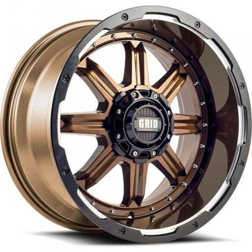 Grid Wheels 118955R11 18 in. Dia. x 9 in. GD10 -12 mm Offset&#44; 5 x 150 mm Wheel with Black Lip&#44; Gloss Bronze