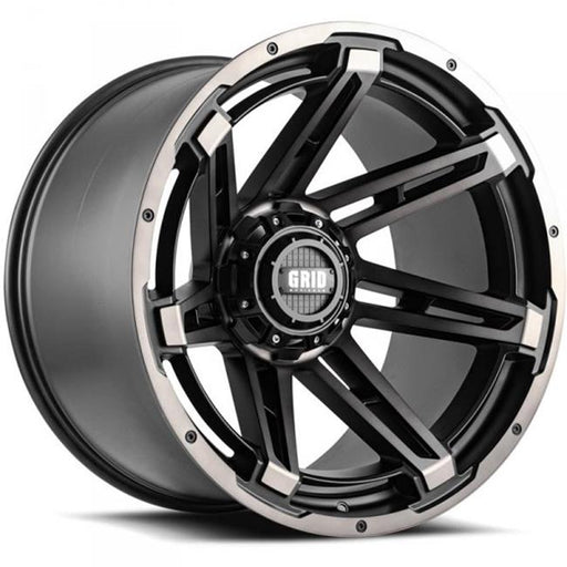 Grid Wheels B2988T124 20 in. Dia. x 9 in. GD12 -12 mm Offset&#44; 8 x 180 mm Wheel with Matte Black Lip&#44; Dark Tint
