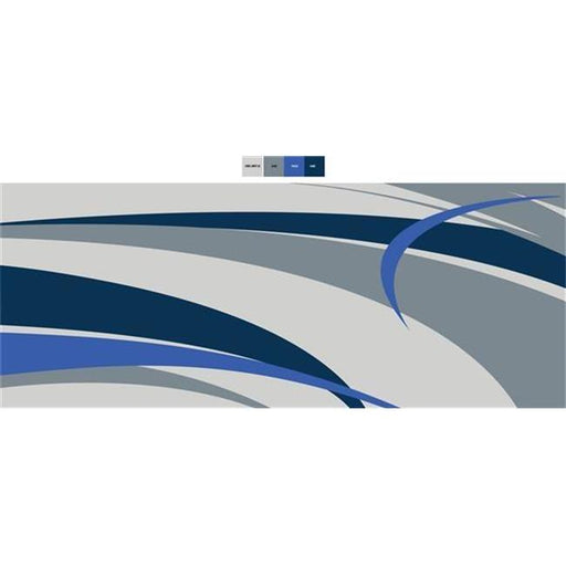 Faulkner 53013 9 x 12 ft. Blue & Gray Graphic Design Reversible Patio Mat
