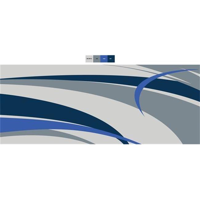 Faulkner 53013 9 x 12 ft. Blue & Gray Graphic Design Reversible Patio Mat