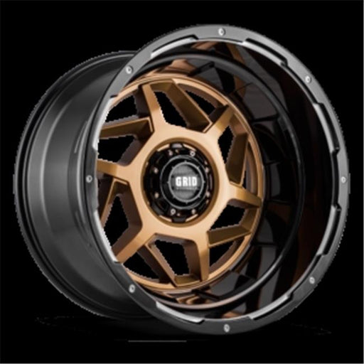 Grid Wheels D17952R87 17 x 9 GD14 0 mm Offset 5 x 127 Gloss Bronze with Black Lip Wheel