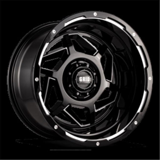 Grid Wheels D17952M187 17 x 9 GD14 - 12 mm Offset 5 x 127 Gloss Black with Milled Wheel
