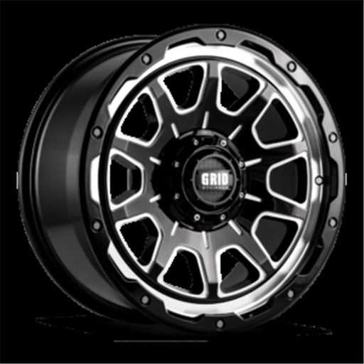 Grid Wheels E17952M187 17 x 9 GD15 - 12 mm Offset 5 x 127 Gloss Black with Milled Wheel