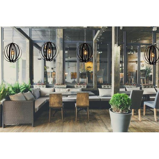 DonovanMaker black-chand Barrel Hoop Chandelier  Black Wine