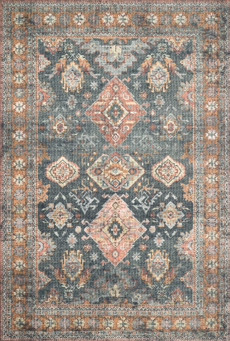 Loloi Rugs SKYESKY-10SURU5076 5 ft. x 7 ft. 6 in. Skye Area Rug - Sea & Rust