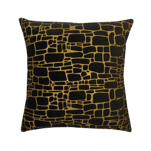 Edie at Home EAH059XXBLGD98 20 x 20 in. Precious Metals Digital Printed Faux Fur Pillow  Black &amp; Gold