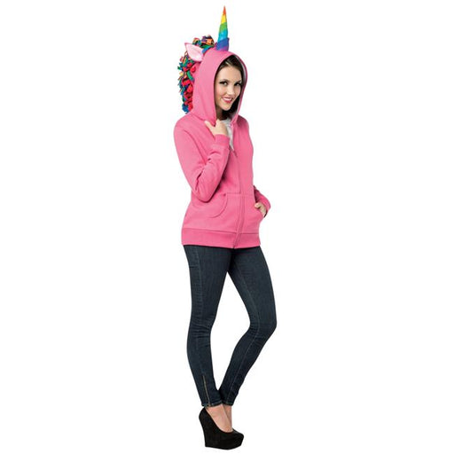 Morris Costumes GC16011LG Hoodie Unicorn Pink for Adult&#44; Large