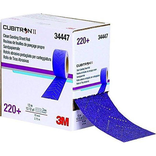 3M 3M-34447 70 mm x 12 m - 220 Plus Grade Cubitron II Hookit Clean Sanding Sheet Roll